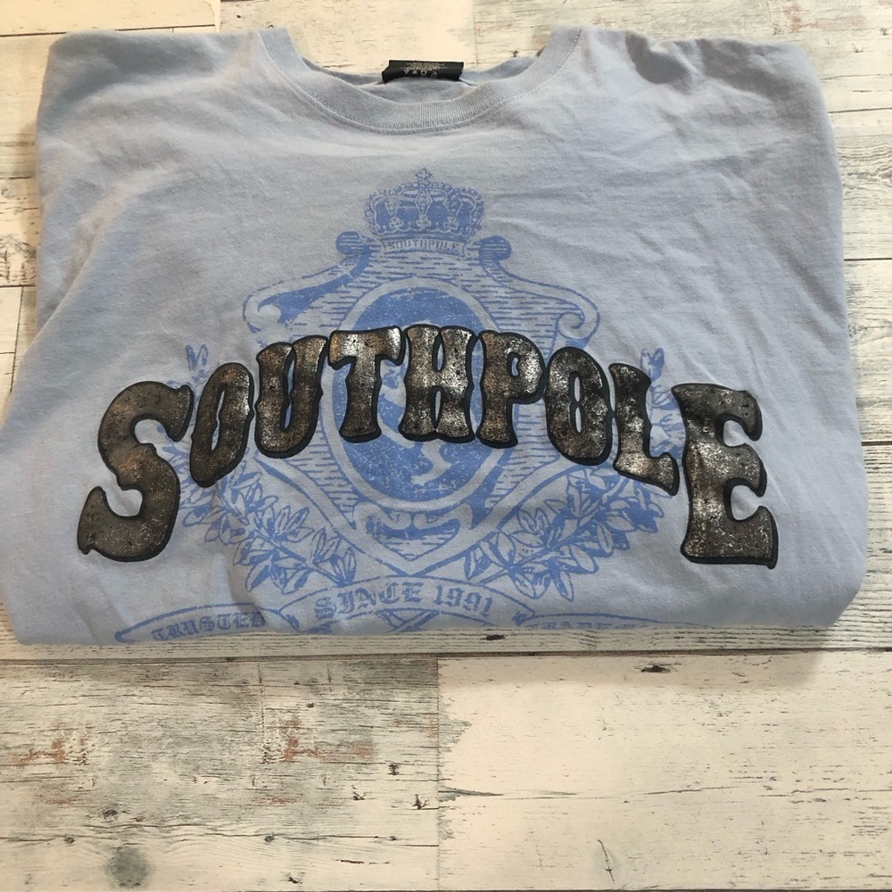 Southpole Light Blue Graphic Sweatshirt Vintage